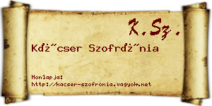 Kácser Szofrónia névjegykártya